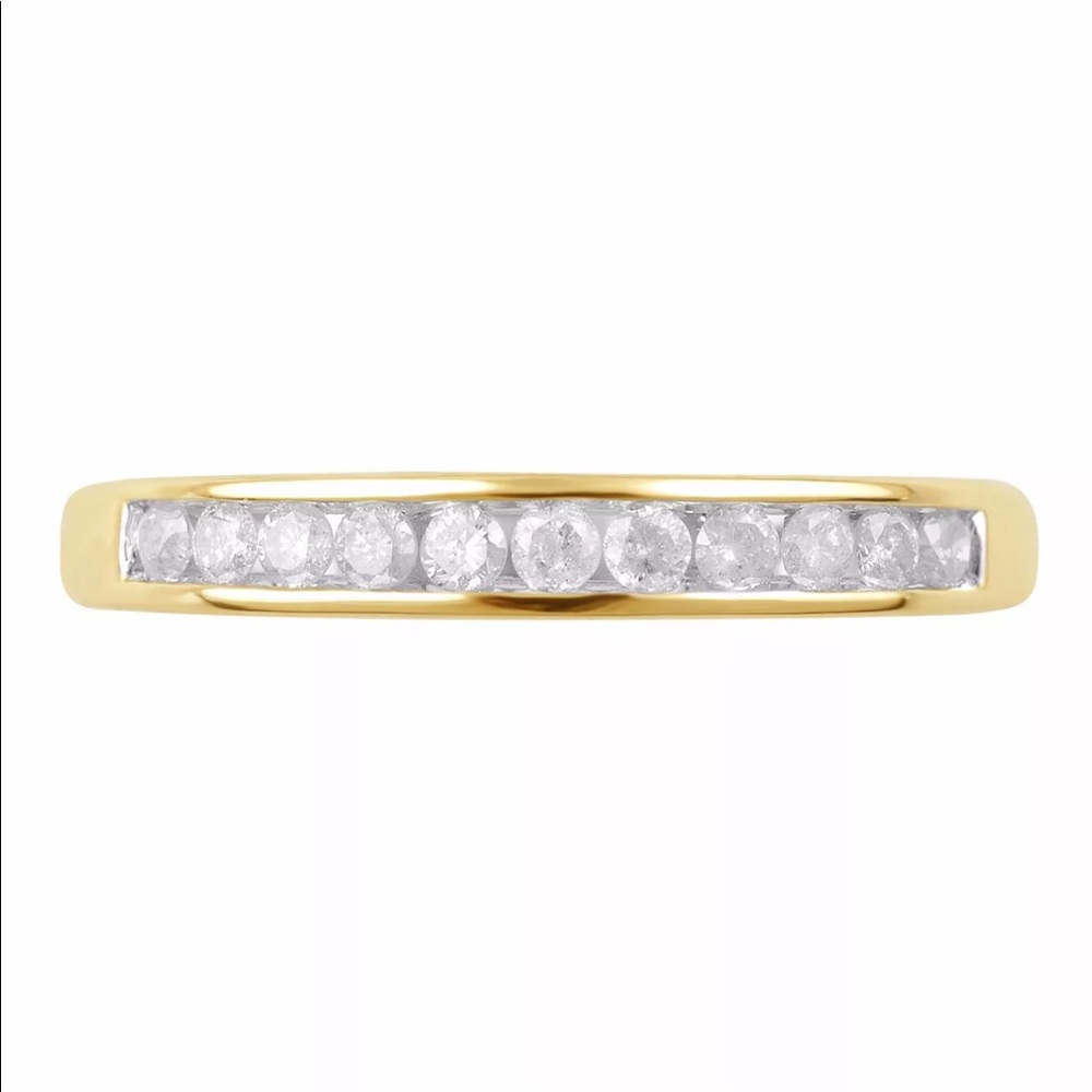 ππ .25CTTW Natural Diamond 10K Gold Band - Picture 4 of 4